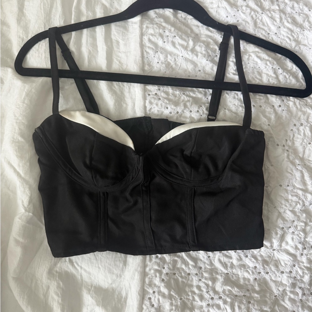 Black and White Women's Bustier Top